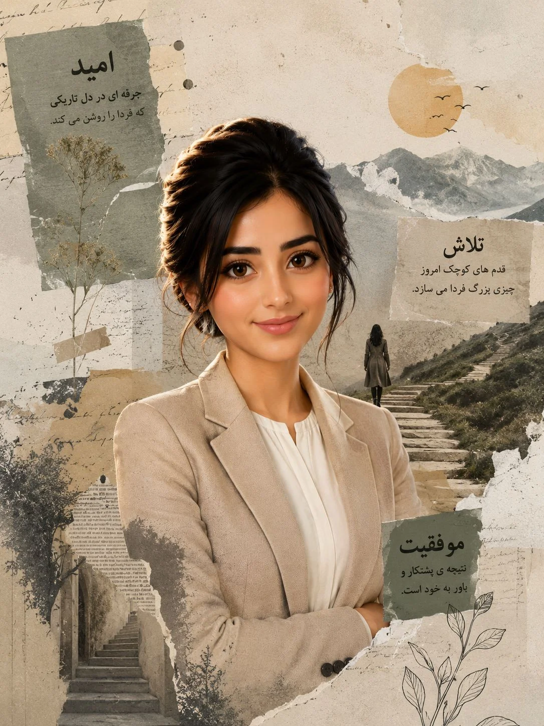 پوستر کولاژ مفهومی از عکس شخصی